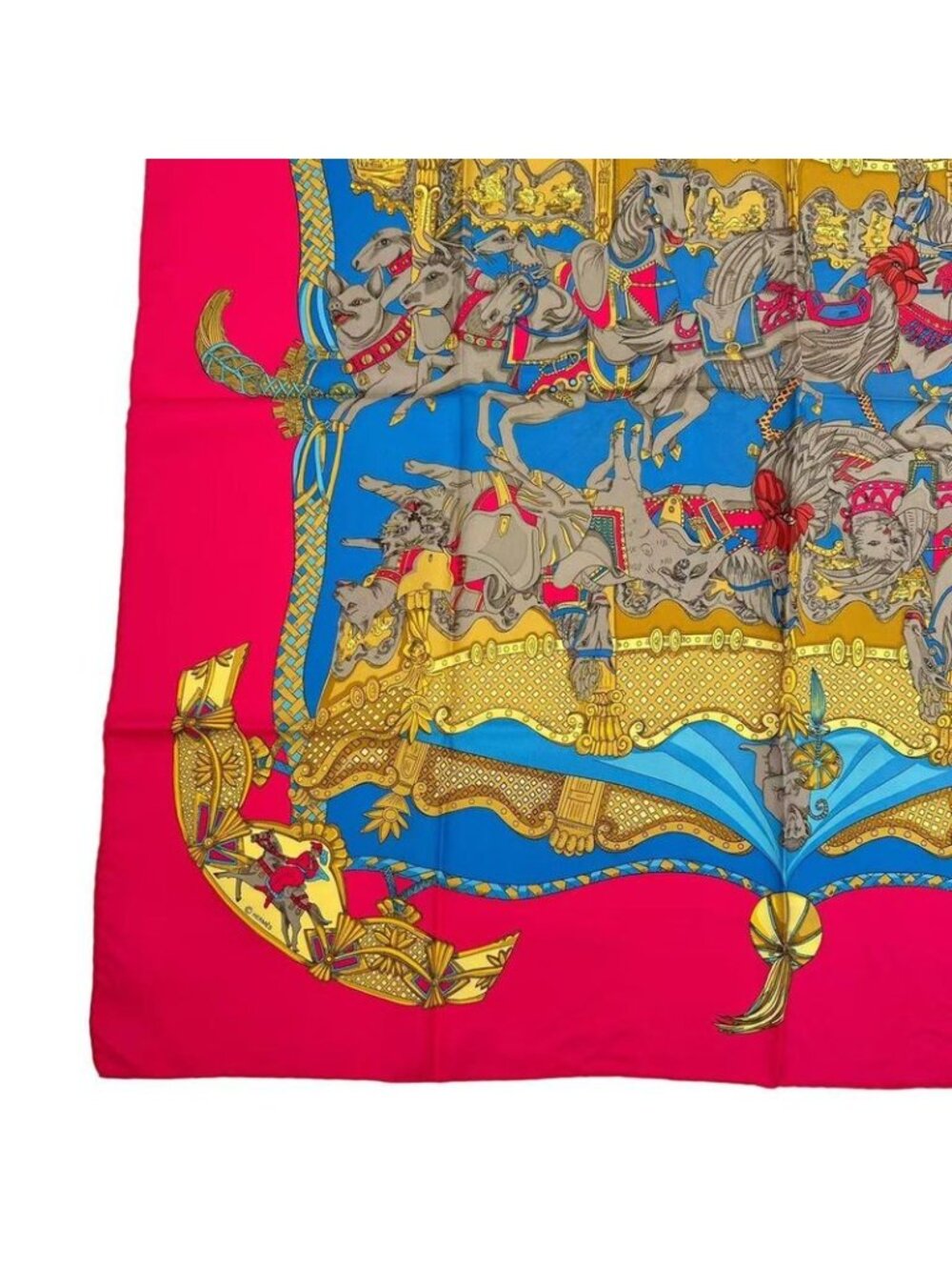 Hermes Carre 90 Silk Scarf Tournez Manege Merigo Land Rose Pink - Picture 4 of 6